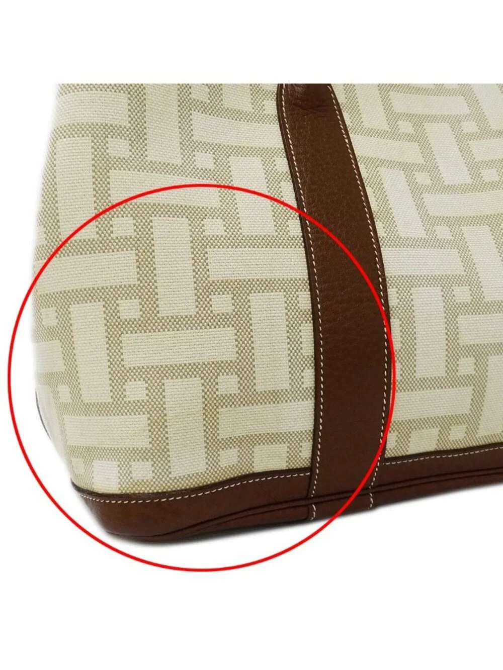 Hermes Tote Handbag Garden Party PM Twal Mosaic Brown Silver